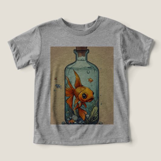 Poisson dans une bouteille - Unique design de T-sh (Design Recto)