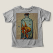 Poisson dans une bouteille - Unique design de T-sh (Design Verso)