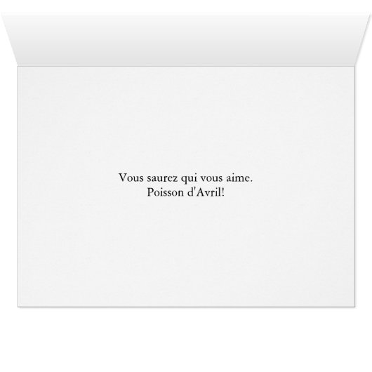 Poisson d'Avril Poisson Carte d'Avril Poisson Fran (Intérieur Horizontal (Bas))