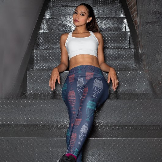 Poisson de caniche tribal Capri Leggings