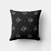POISSON DE CARTOON blanc sur coussin noir (Verso)