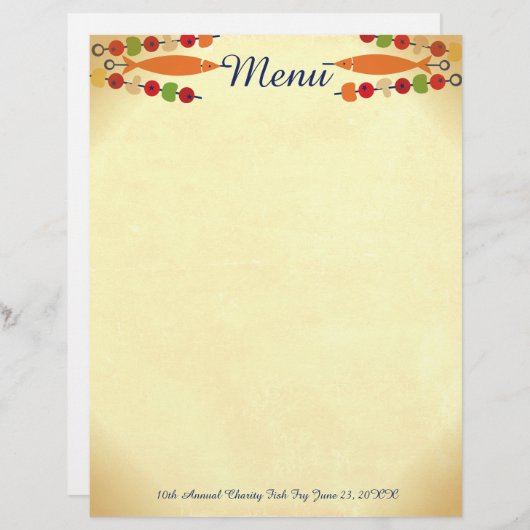 Poisson de couleur personnalisé éponge menu en-têt (Devant / Derrière)