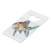 Poisson d'or bleu et orange Shubunkin (Dos Angle)