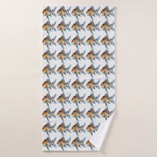 Poisson d'or bleu et orange Shubunkin