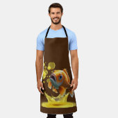 Poisson d'or sur le tablier masculin (Porté)