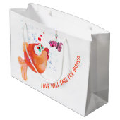 Poisson drôle et sac cadeau de vers (Dos Angle)