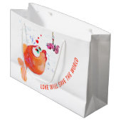Poisson drôle et sac cadeau de vers (Devant Angle)