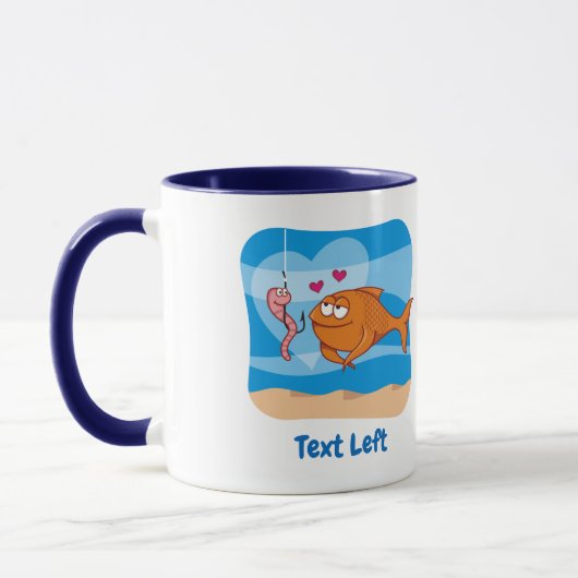 Poisson et appât dans l'amour Mug (Gauche)