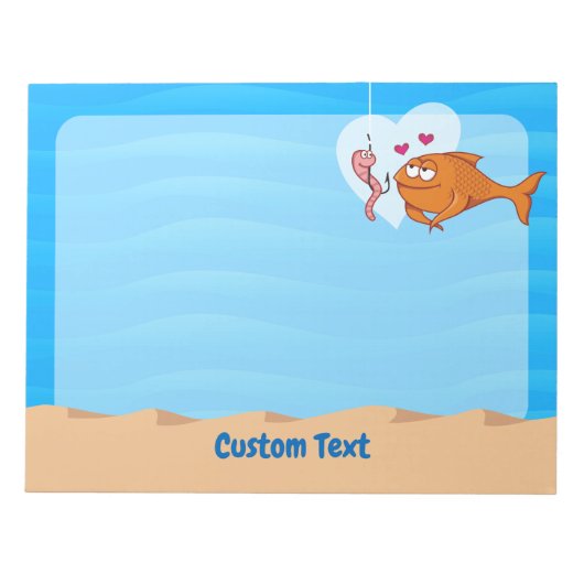 Poisson et appât en amour Bloc-notes (Devant)
