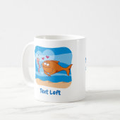 Poisson et appât en amour Mug de café (Devant gauche)