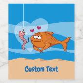 Poisson et appât en amour Vin Étiquette (Étiquettes simples)