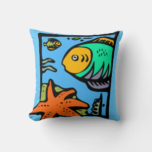 Poisson et poisson étoile Coussin