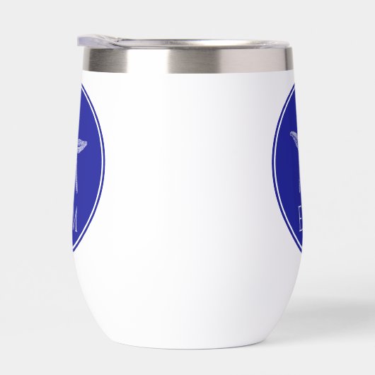 Poisson étoile blanche côtière sur Monogramme bleu (Droite)