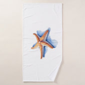 Poisson étoilé et silhouette bleue (Serviette de bain)