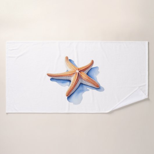 Poisson étoilé et silhouette bleue (Serviette de bain)
