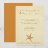 Poisson étoilé - Faire-part de mariage beige (Devant / Derrière)