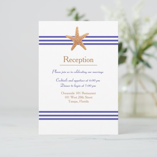 Poisson étoilé nautique - Invitation Réception (Debout devant)