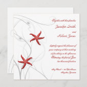Poisson-étoile rouge au Faire-part de mariage de c (Devant / Derrière)