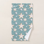 Poisson étoilé vert cygne foncé monogramme (Serviette à main)