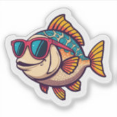"Poisson Funky avec Autocollant de Lunettes de Sol (Devant)