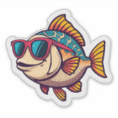 "Poisson funky avec autocollant de lunettes de sol (Devant)