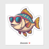 "Poisson funky avec autocollant de lunettes de sol (Feuille)