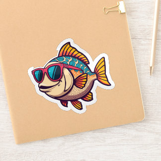 "Poisson funky avec autocollant de lunettes de sol
