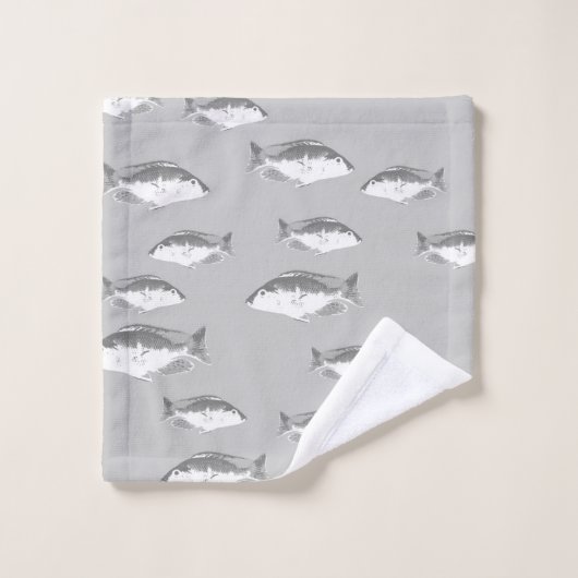 Poisson gris monochrome (Gant de toilette)