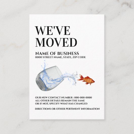 Poisson hors de l'eau se déplaçant faire-part (Devant)