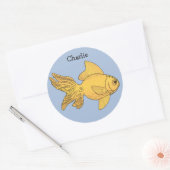 Poisson illustration nom personnalisé autocollants (Enveloppe)