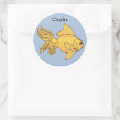 Poisson illustration nom personnalisé autocollants (Sac)