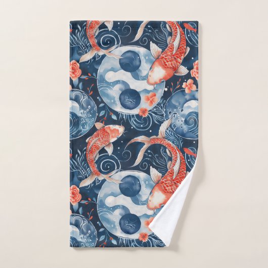 Poisson japonais dans l'aquarelle (Serviette à main)