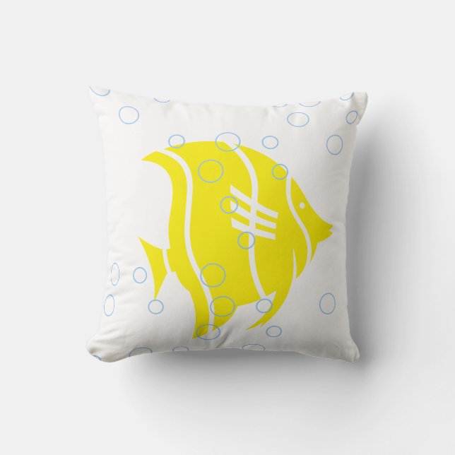 Poisson jaune sur COUSSIN blanc (Recto)
