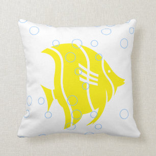 Poisson jaune sur COUSSIN blanc