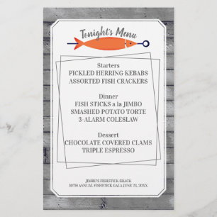 Poisson kebab menu de fruits de mer en-tête papete