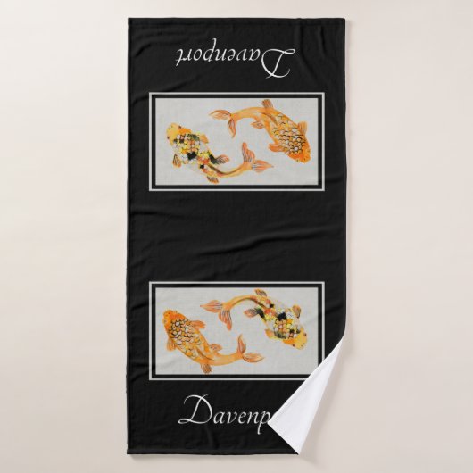Poisson Koi Or élégant (Serviette de bain)