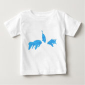 Poisson Koi, tshirt abstrait à ruban bleu (Devant)
