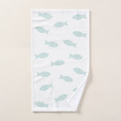 Poisson marin vert et blanc à la menthe (Serviette à main)