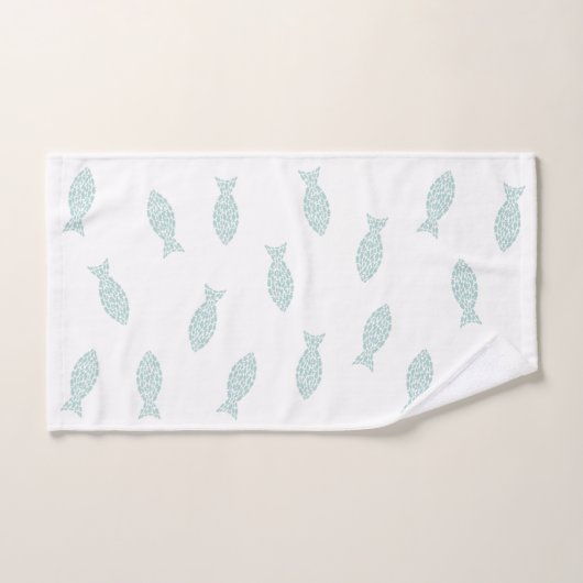 Poisson marin vert et blanc à la menthe (Serviette à main)