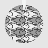 Poisson moderne du milieu du siècle, gris, blanc e (dos)