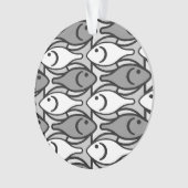 Poisson moderne du milieu du siècle, gris, blanc e (devant)