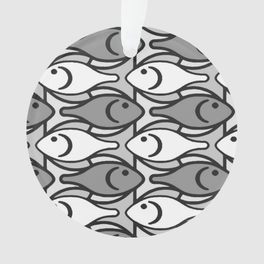 Poisson moderne du milieu du siècle, gris, blanc e (devant)