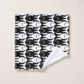 Poisson moderne du milieu du siècle, noir et blanc (Gant de toilette)