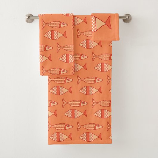 Poisson moderne rétro, Corail clair Orange & Tange (En situation)