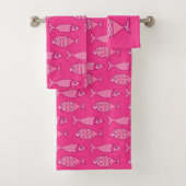 Poisson moderne rétro, Fuchsia et rose clair (En situation)