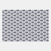 Poisson Motif Bleu Blanc Feuilles de papier à enve (Devant)