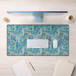 Poisson Parmi Le Motif Des Vagues
