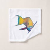 Poisson perroquet - Conception abstraite - Découpé (Gant de toilette)