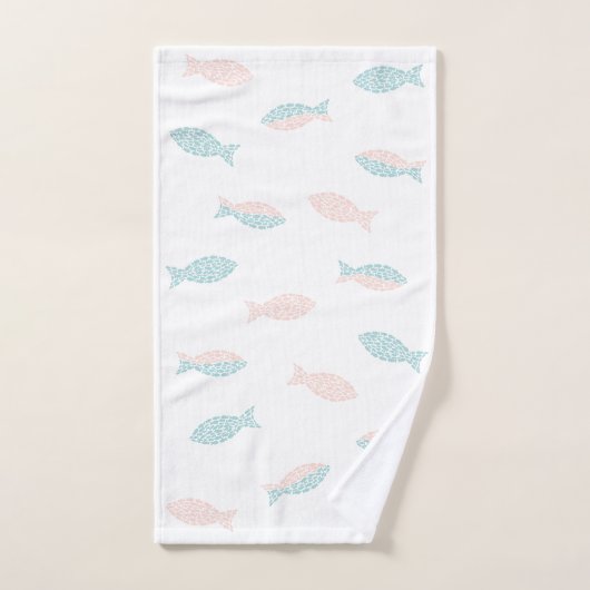 Poisson rose et vert (Serviette à main)