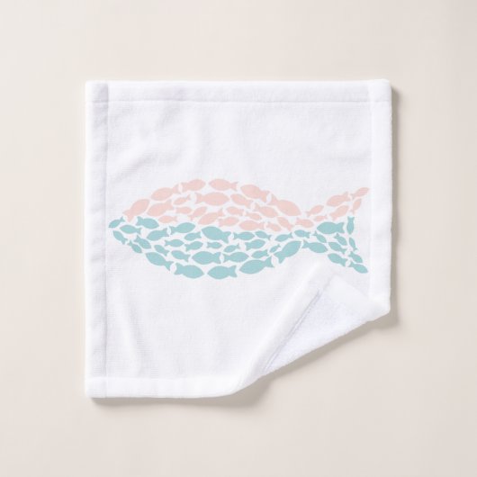 Poisson rose et vert (Gant de toilette)